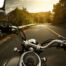 View of a motorcycle riding on the highway